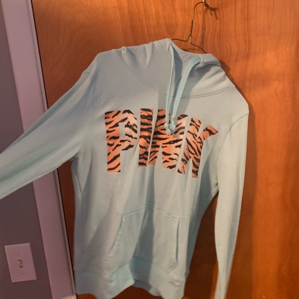 Pink leopard print hoodie